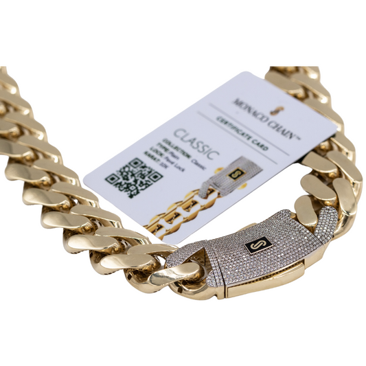 Men gold chain Monaco 10k certified