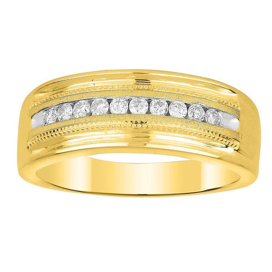 MEN'S BAND 0.50CT ROUND DIAMOND 10K YELLOW GOLD