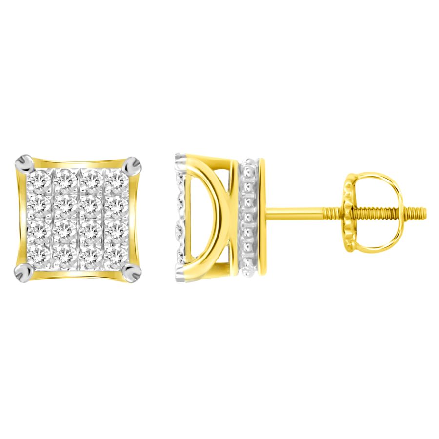 EARRINGS 0.50CT ROUND DIAMOND 10K YELLOW GOLD