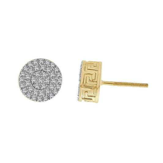 LADIES STUD EARRINGS 0.25CT ROUND DIAMOND 10K YELLOW GOLD