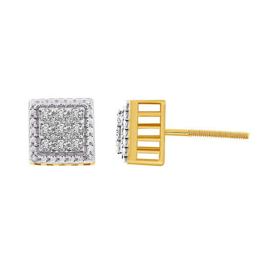 LADIES EARRING 0.25CT ROUND DIAMOND 10K YELLOW GOLD