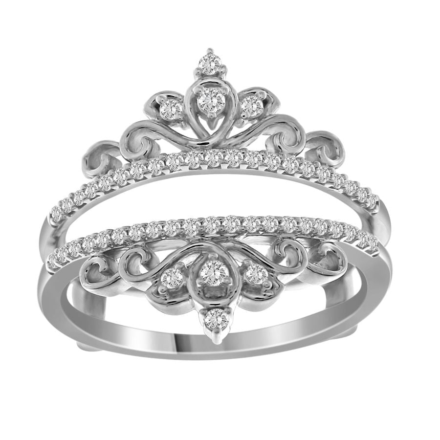 LADIES RING 0.25CT ROUND DIAMOND 14K WHITE GOLD