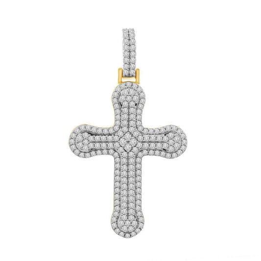 MEN'S PENDANT 1.00CT ROUND DIAMOND 10K YELLOW GOLD