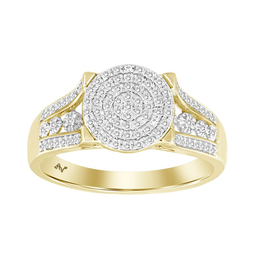 LADIES RING 0.20CT ROUND DIAMOND 10K YELLOW GOLD