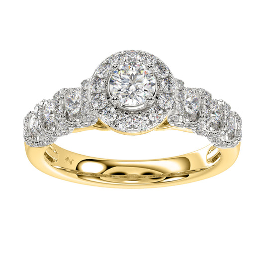 LADIES RING 1.00CT ROUND DIAMOND 14K YELLOW GOLD (SI QUALITY)