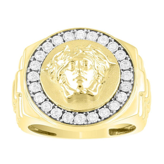 MEN'S RING 0.25CT ROUND DIAMOND 10K YELLOW GOLD