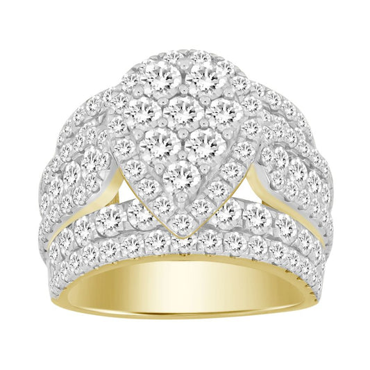 LADIES RING 5.00CT ROUND DIAMOND 10K YELLOW GOLD