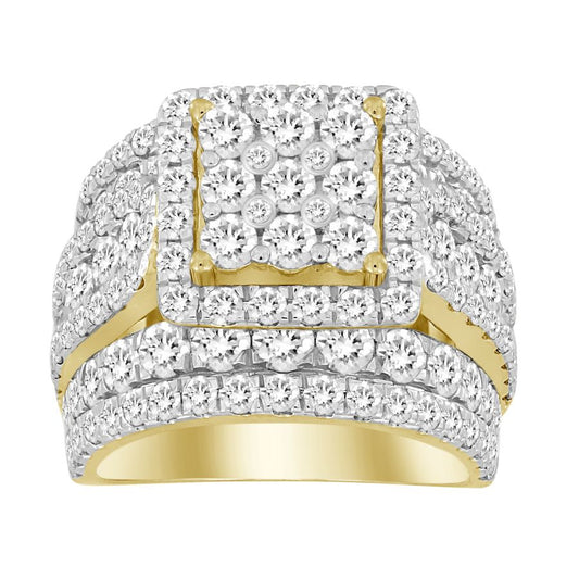 LADIES RING 5.00CT ROUND DIAMOND 10K YELLOW GOLD