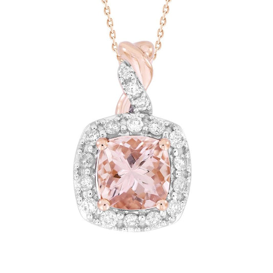 LADIES PENDANT 1.25CT ROUND DARK BROWN DIAMOND 10K ROSE GOLD