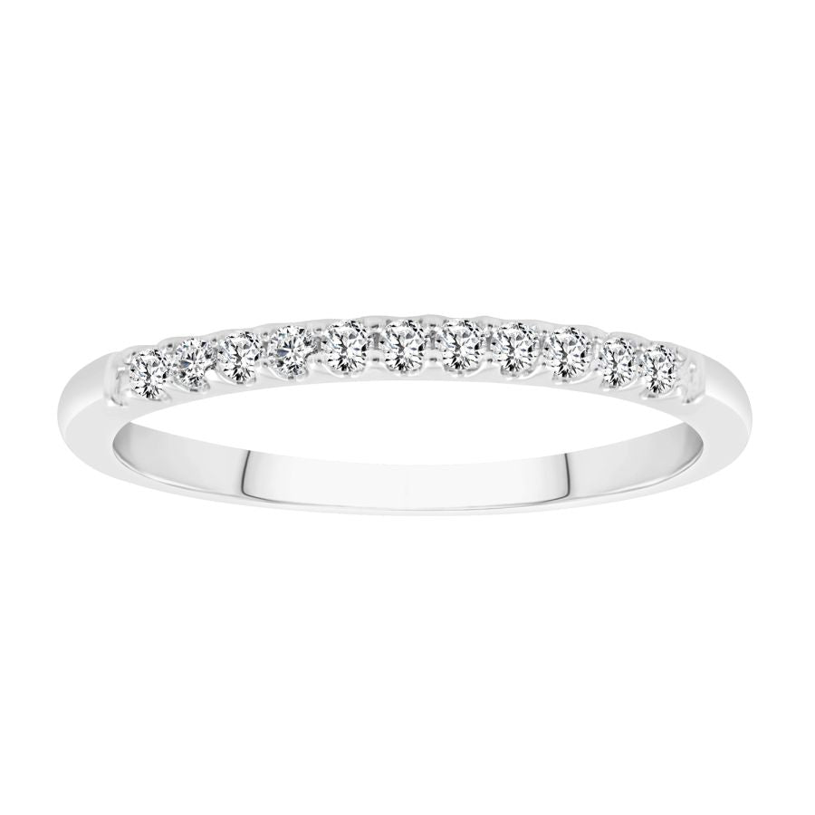 LADIES BAND 0.15CT ROUND DIAMOND 14K WHITE GOLD (SI QUALITY)