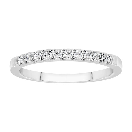 LADIES BAND 0.25CT ROUND DIAMOND 14K WHITE GOLD (SI QUALITY)