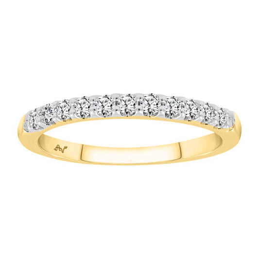 LADIES BAND 0.33CT ROUND DIAMOND 14K YELLOW GOLD