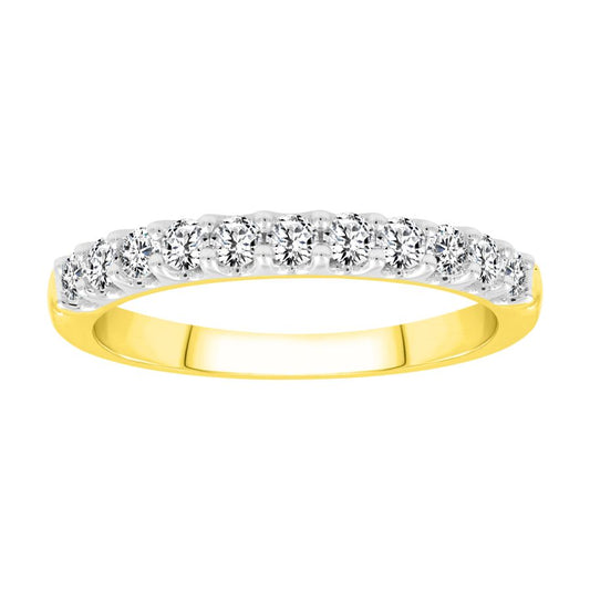 LADIES BAND 0.50CT ROUND DIAMOND 14K YELLOW GOLD