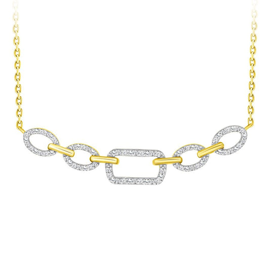 LADIES NECKLACE 0.15CT ROUND DIAMOND 10K YELLOW GOLD