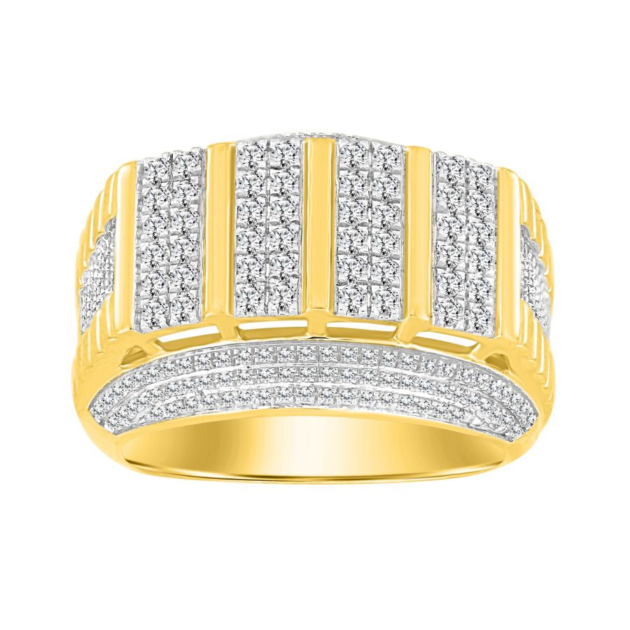 MEN'S RING 1.00CT ROUND DIAMOND 10K YELLOW GOLD