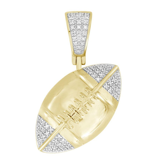 MEN'S CHARM 0.15CT ROUND DIAMOND 10K YELLOW GOLD