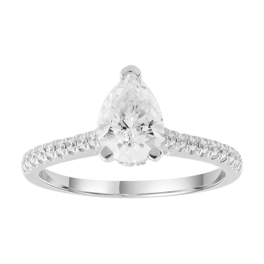 LADIES SEMI MOUNT RING 0.25CT ROUND DIAMOND 14K WHITE GOLD