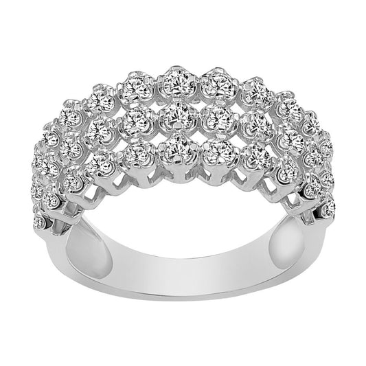 LADIES BAND 1.00CT ROUND DIAMOND 14K WHITE GOLD