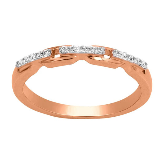 LADIES BAND 0.10CT ROUND DIAMOND 10K ROSE GOLD