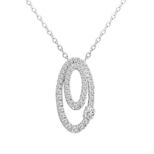 LADIES PENDANT 0.33CT ROUND DIAMOND 10K WHITE GOLD