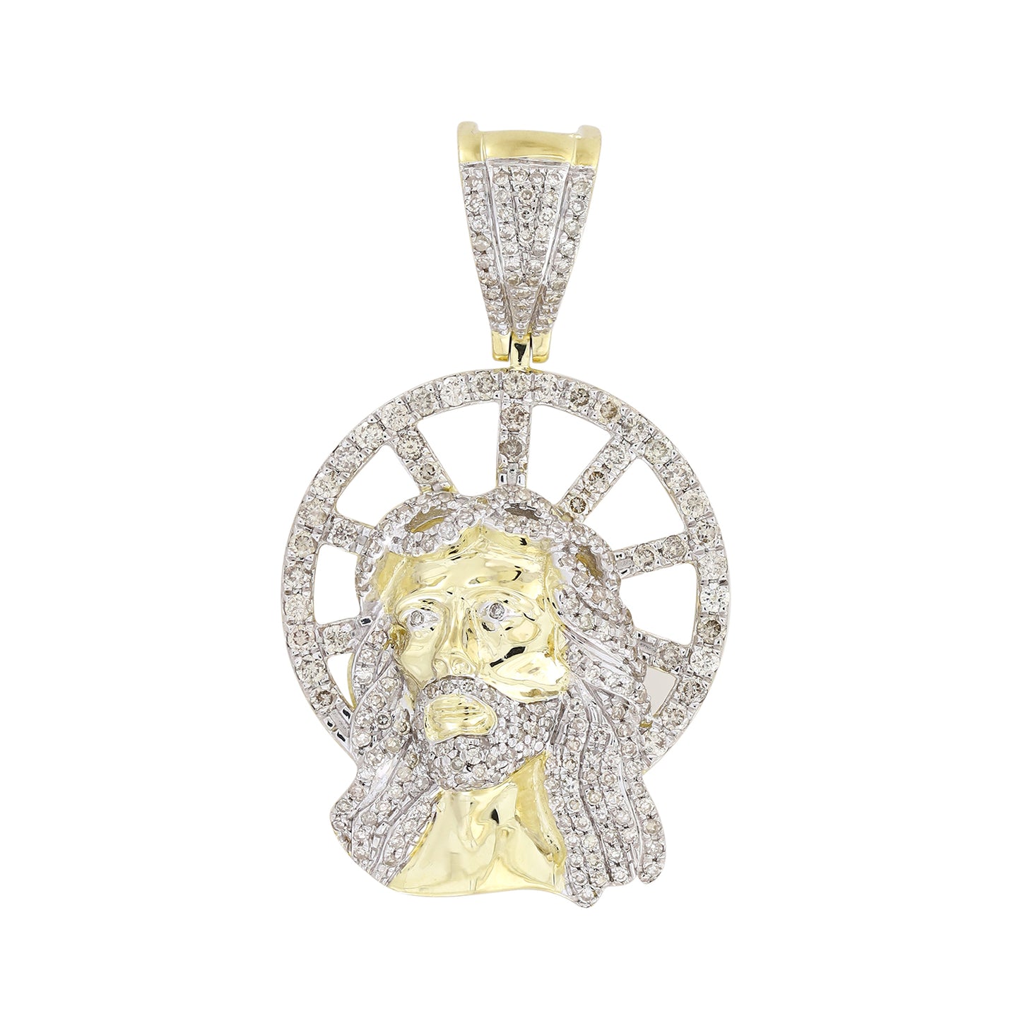 MEN'S PENDANT 1.00CT ROUND DIAMOND 10K YELLOW GOLD