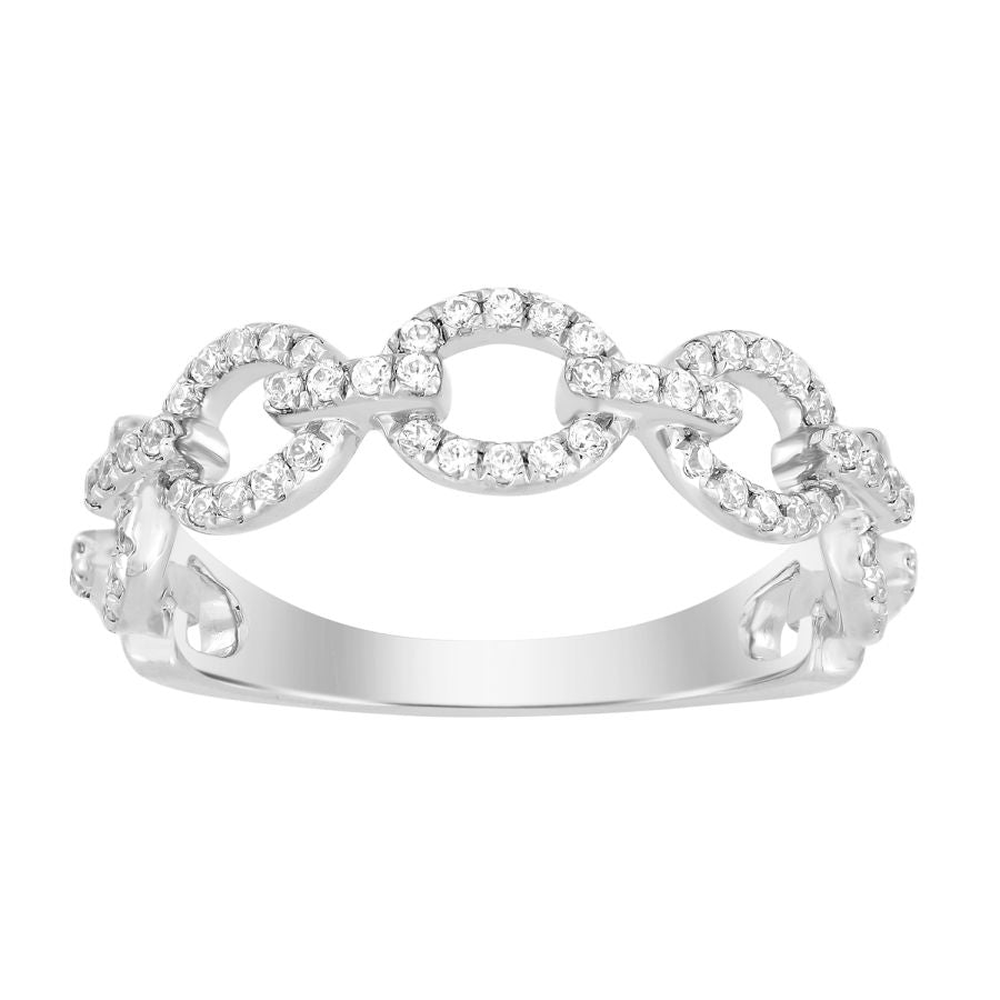 LADIES BAND 0.33CT ROUND DIAMOND 14K WHITE GOLD (SI QUALITY)