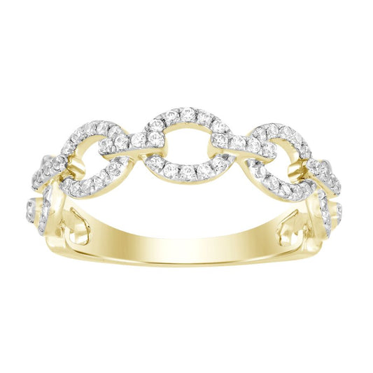 LADIES BAND 0.33CT ROUND DIAMOND 14K YELLOW GOLD