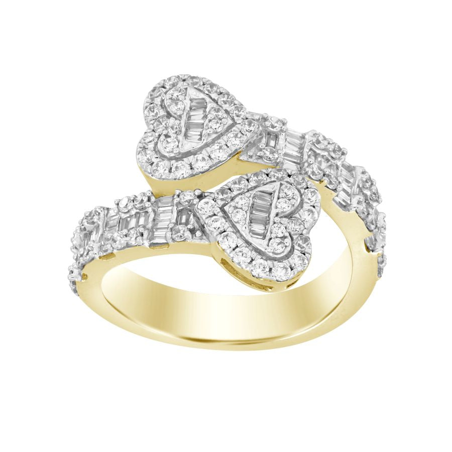 LADIES RING 1.00CT BAGUETTE/ROUND DIAMOND 10K YELLOW GOLD