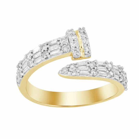 LADIES RING 0.40CT BAGUETTE/ROUND DIAMOND 10K YELLOW GOLD