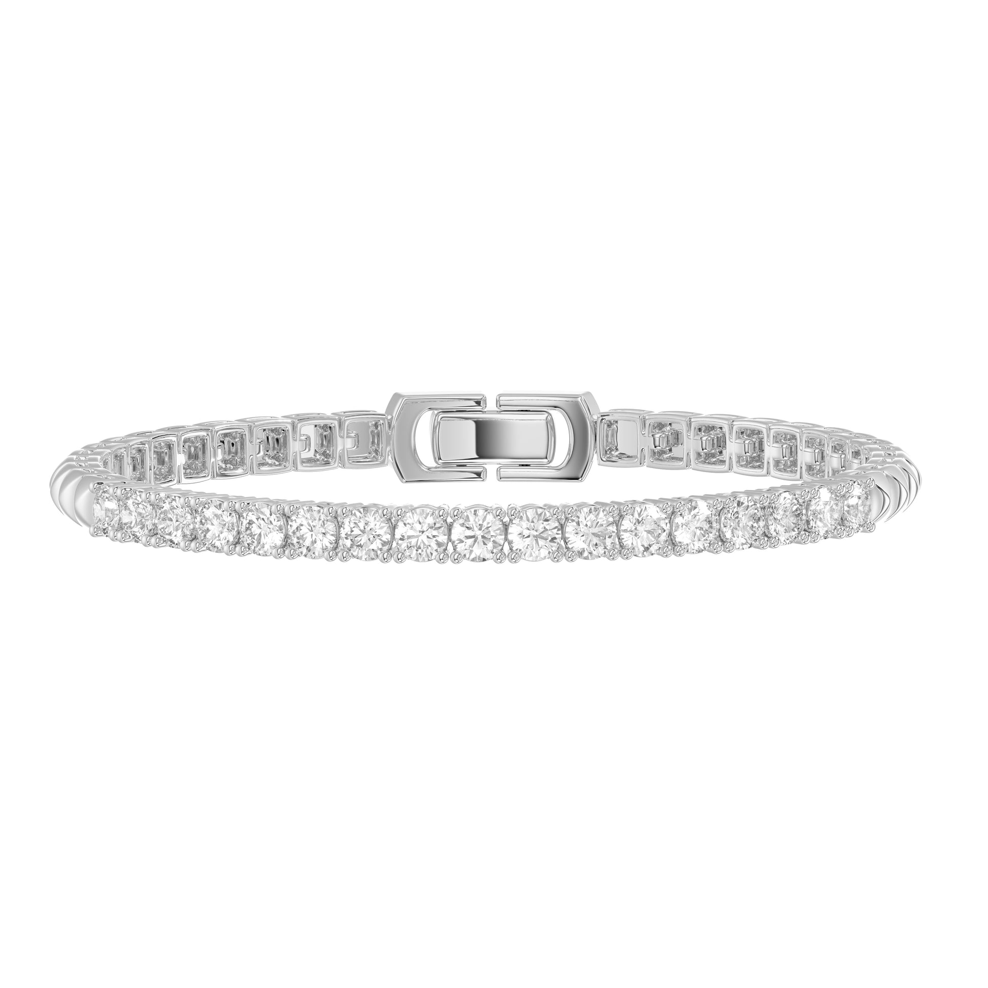 LADIES  BRACELET 1.00CT ROUND DIAMOND 14K WHITE GOLD