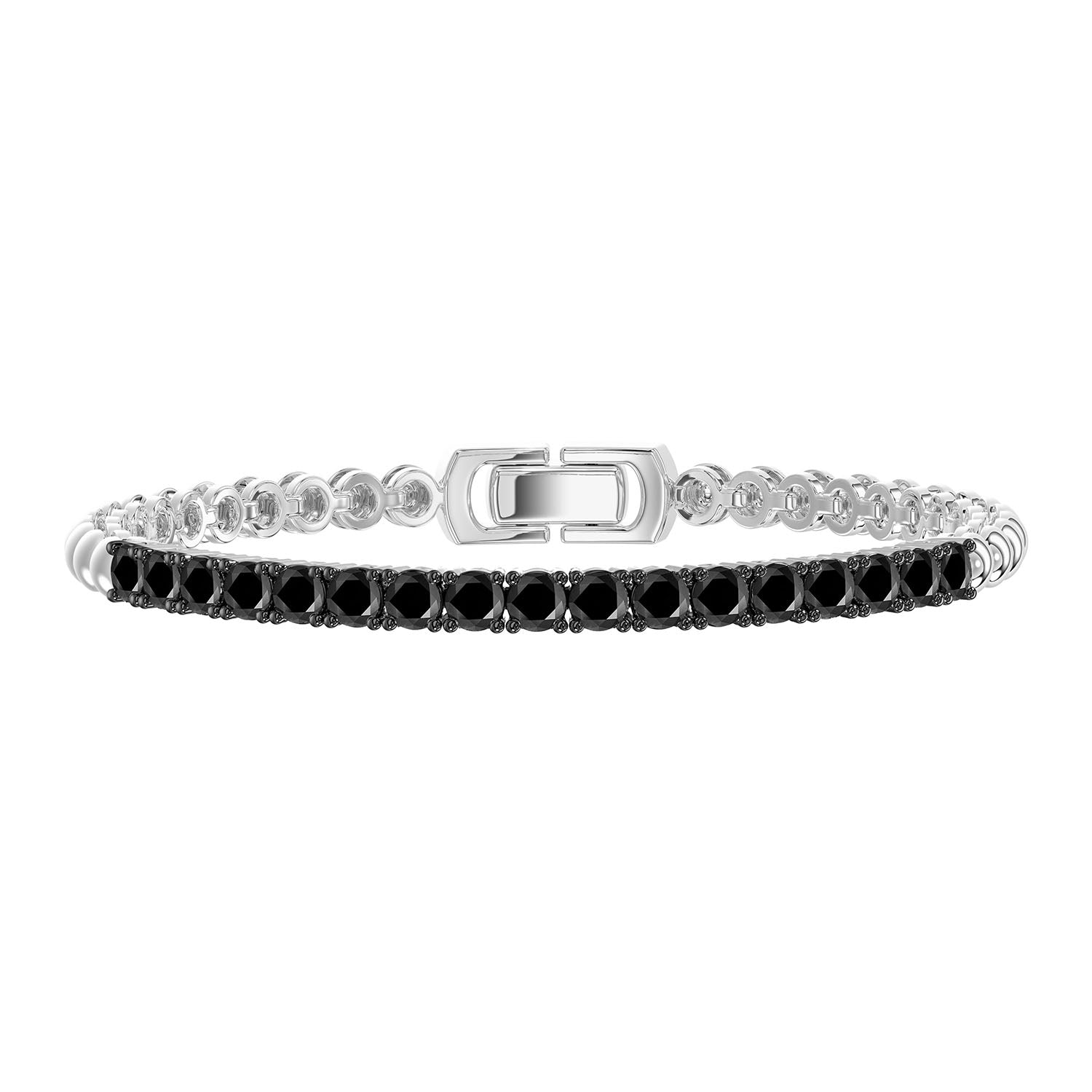 LADIES BRACELET 1.00CT ROUND DIAMOND 14K WHITE GOLD