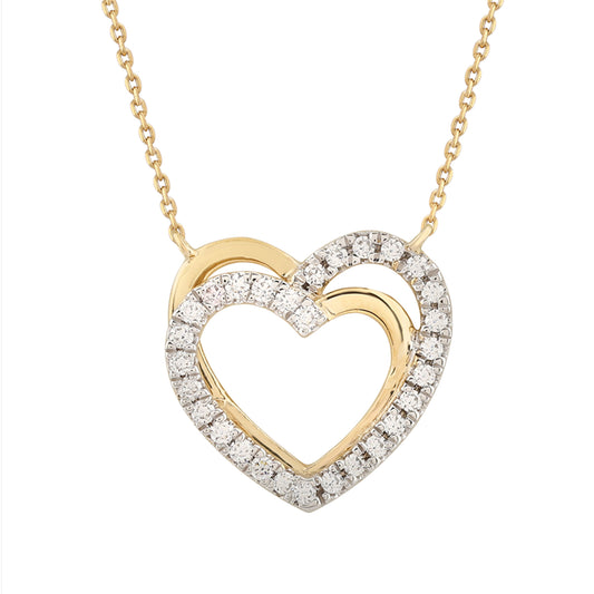 LADIES NECKLACE 0.25CT ROUND DIAMOND 10K YELLOW GOLD