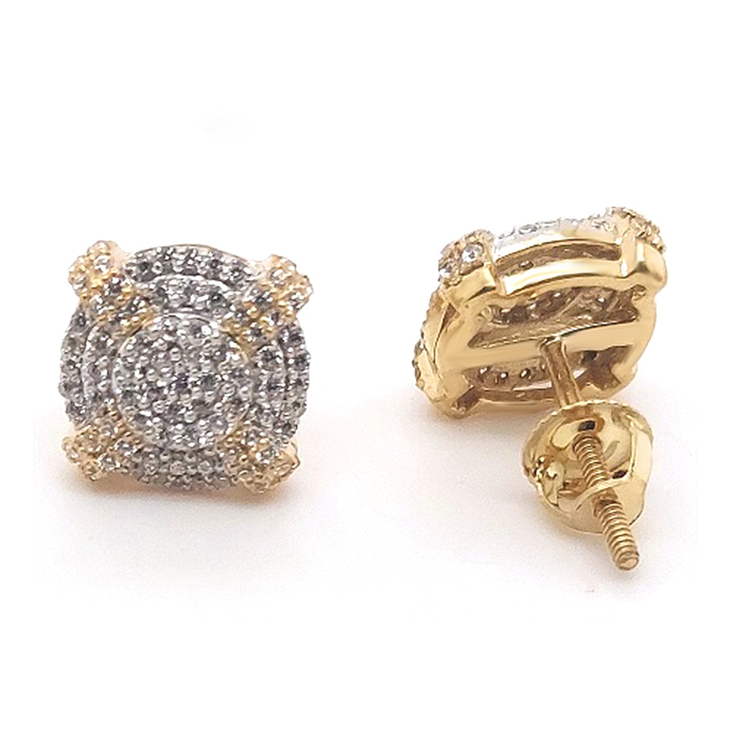 LADIES EARRINGS 0.50CT ROUND DIAMOND 10K YELLOW GOLD