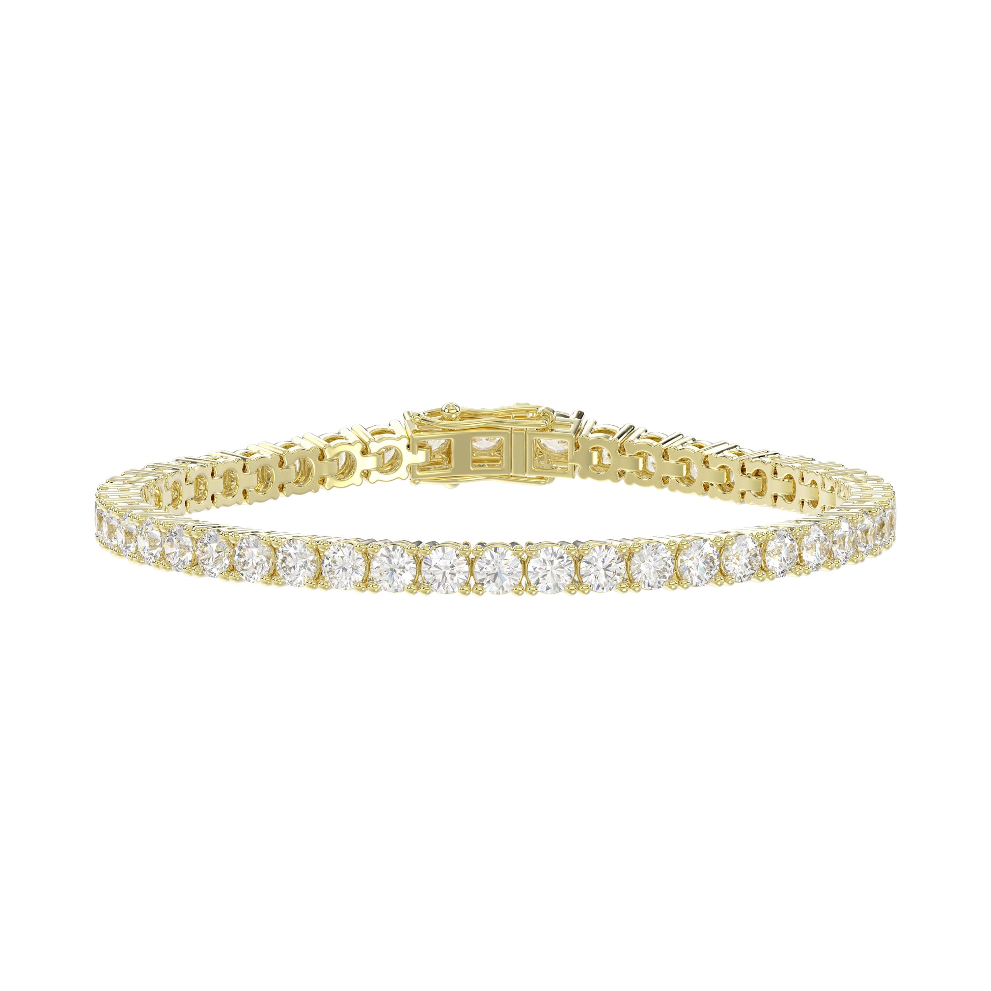 LADIES TENNIS BRACELET 3.00CT ROUND DIAMOND 14K YELLOW GOLD