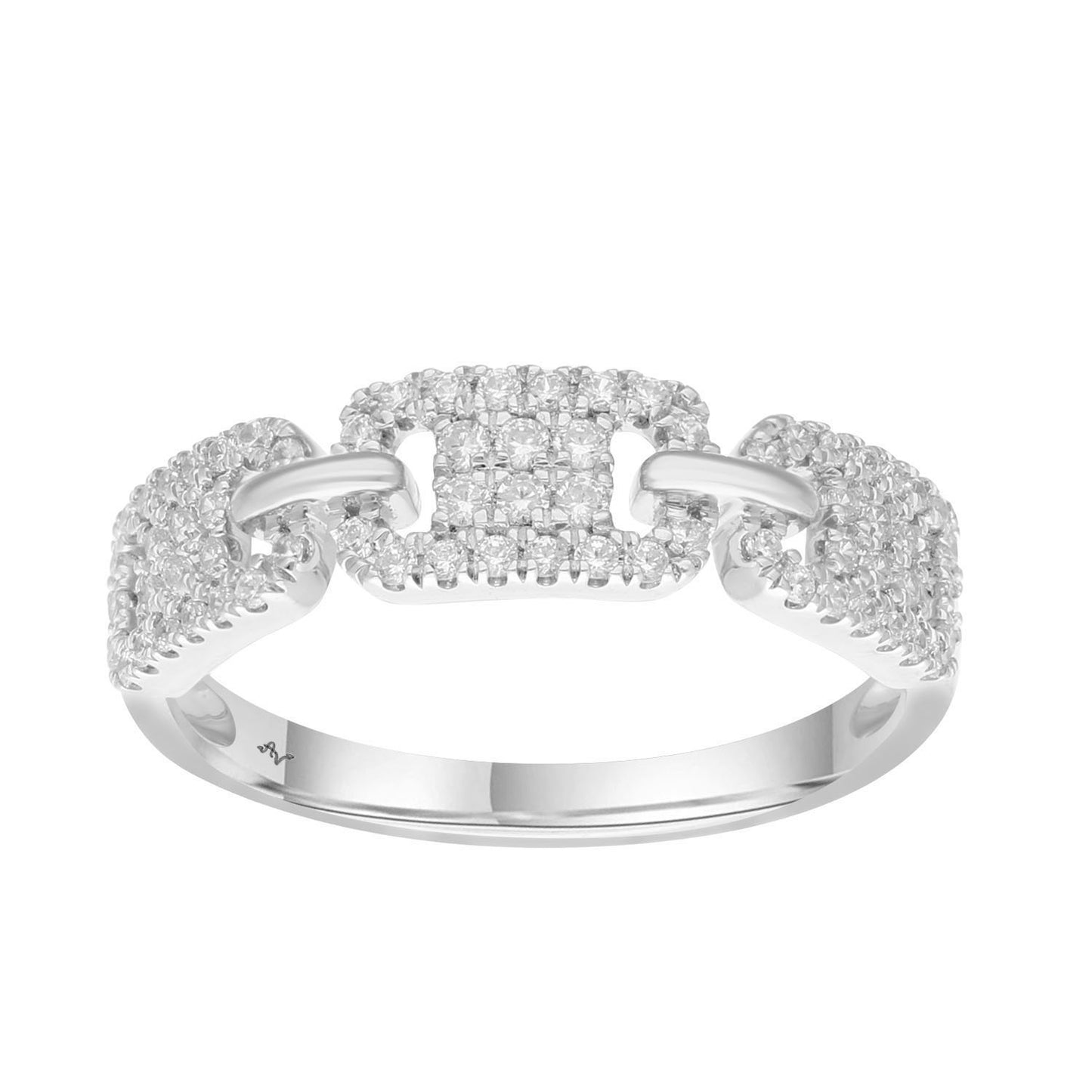 LADIES RING 0.33CT ROUND DIAMOND 14K WHITE GOLD