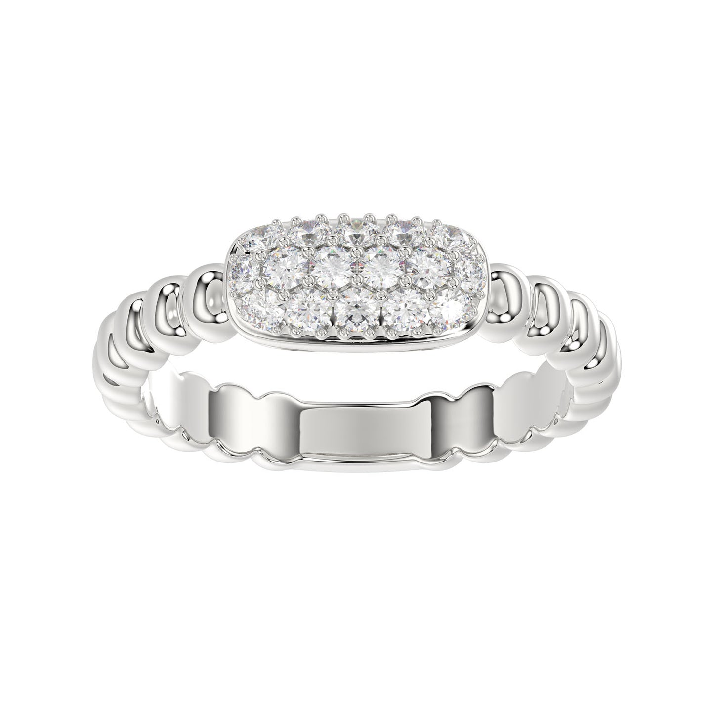 LADIES RING 0.25CT ROUND DIAMOND 14K WHITE GOLD