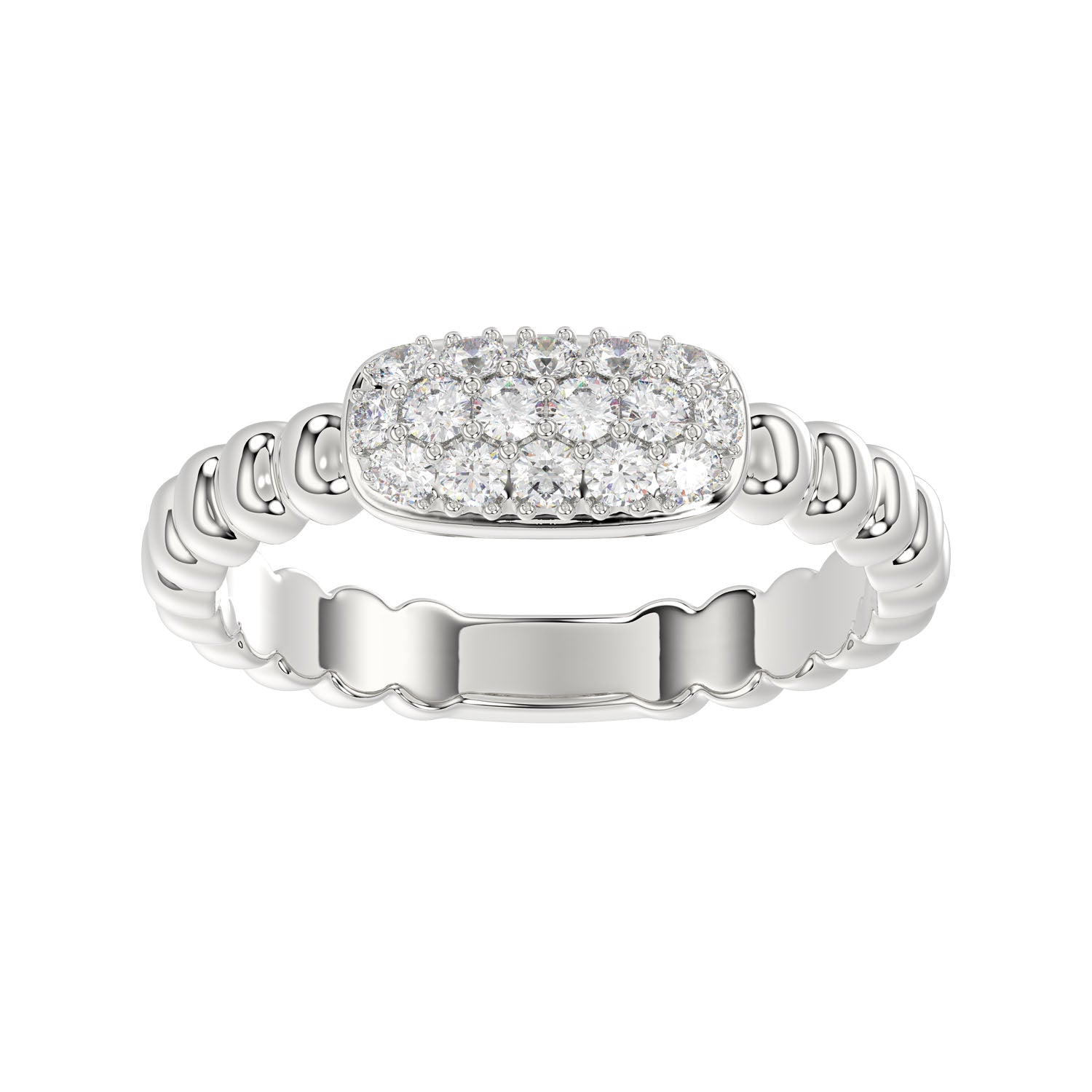 LADIES RING 0.25CT ROUND DIAMOND 14K WHITE GOLD