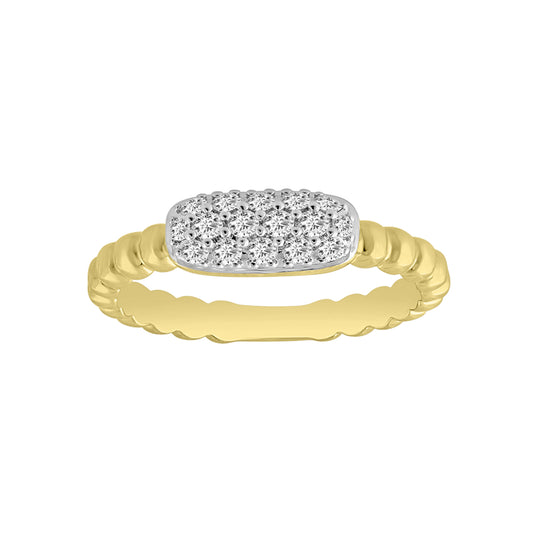 LADIES RING 0.25CT ROUND DIAMOND 14K YELLOW GOLD