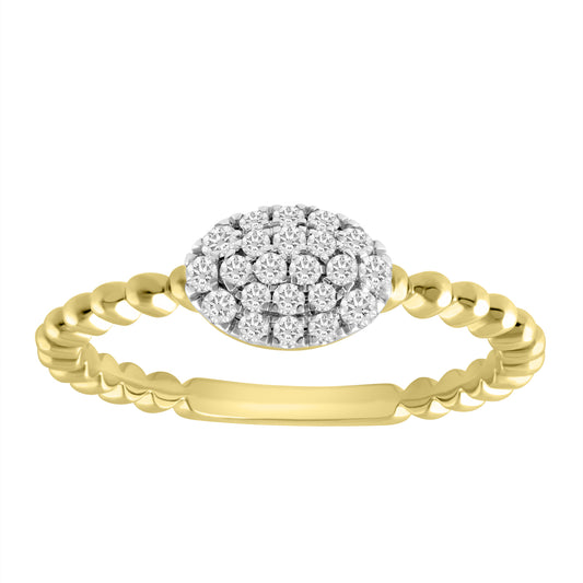 LADIES RING 0.20CT ROUND DIAMOND 14K YELLOW GOLD