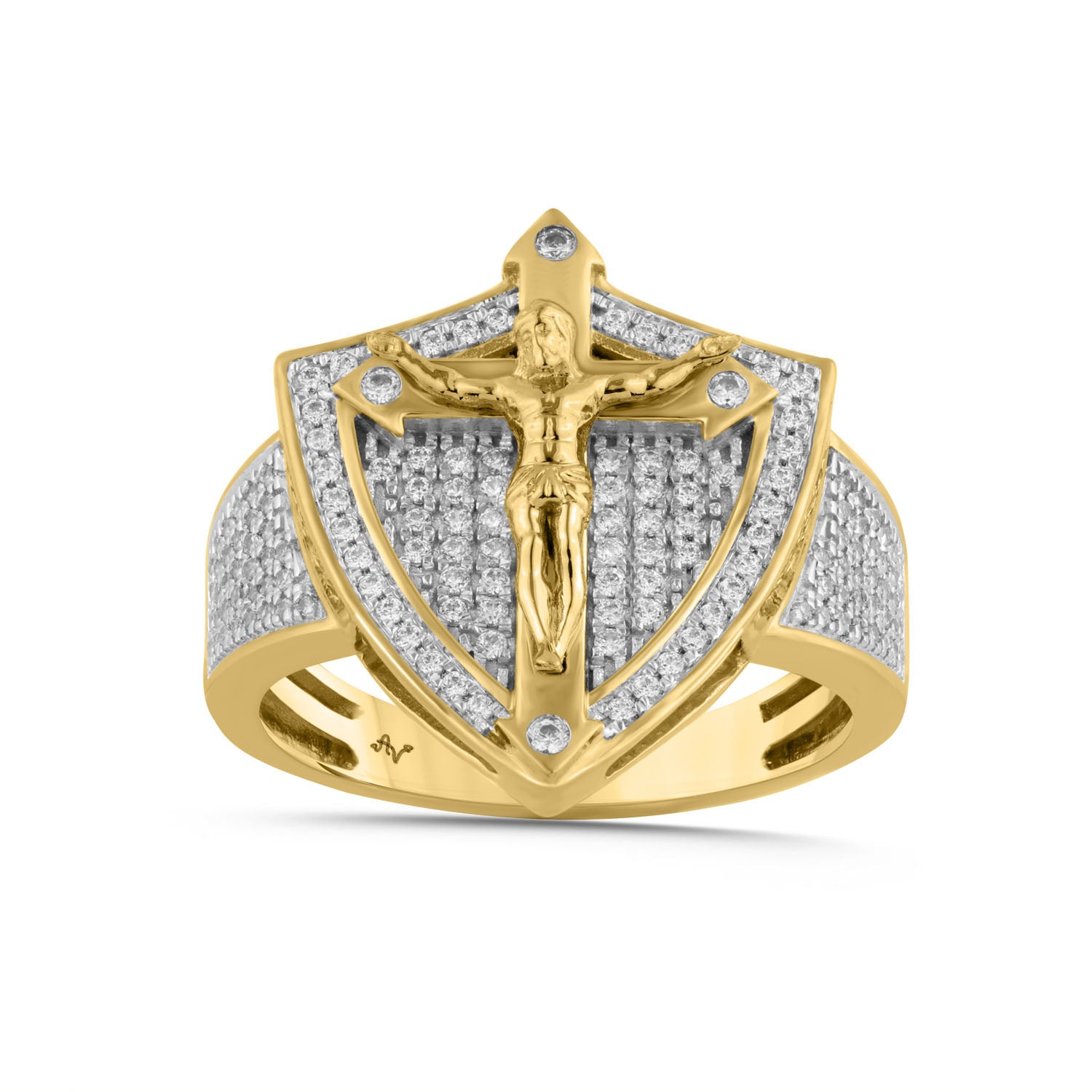 MEN'S RING 0.50CT ROUND DIAMOND 10K YELLOW GOLD