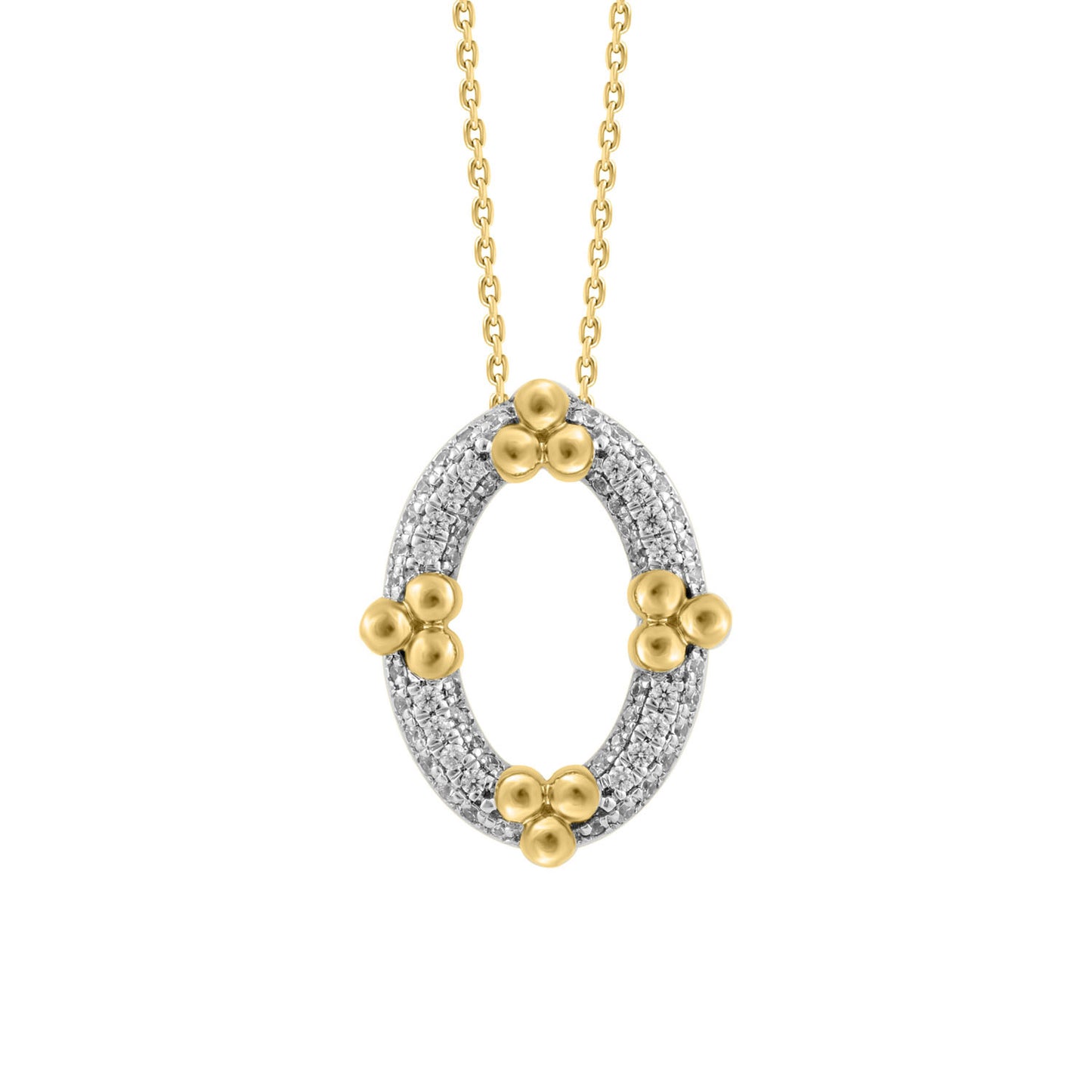 LADIES PENDANT WITH CHAIN 0.25CT ROUND DIAMOND 10K YELLOW GOLD