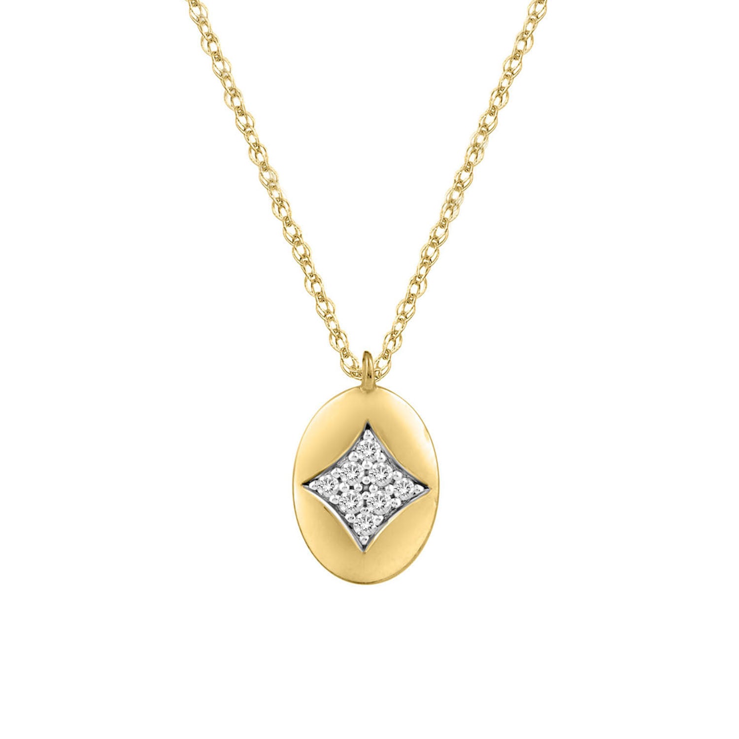 LADIES NECKLACE 0.10CT ROUND DIAMOND 10K YELLOW GOLD