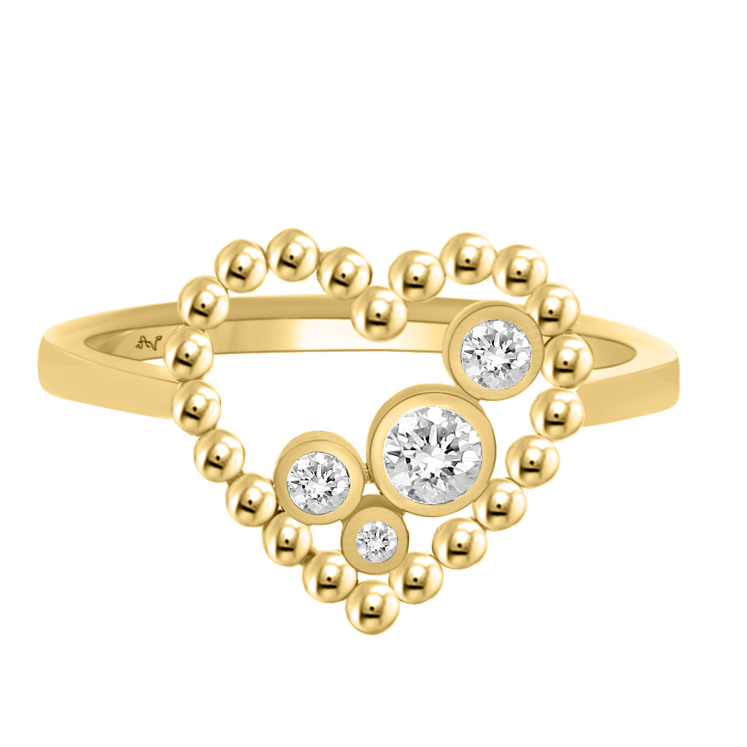 LADIES RING 0.13CT ROUND DIAMOND 10K YELLOW GOLD