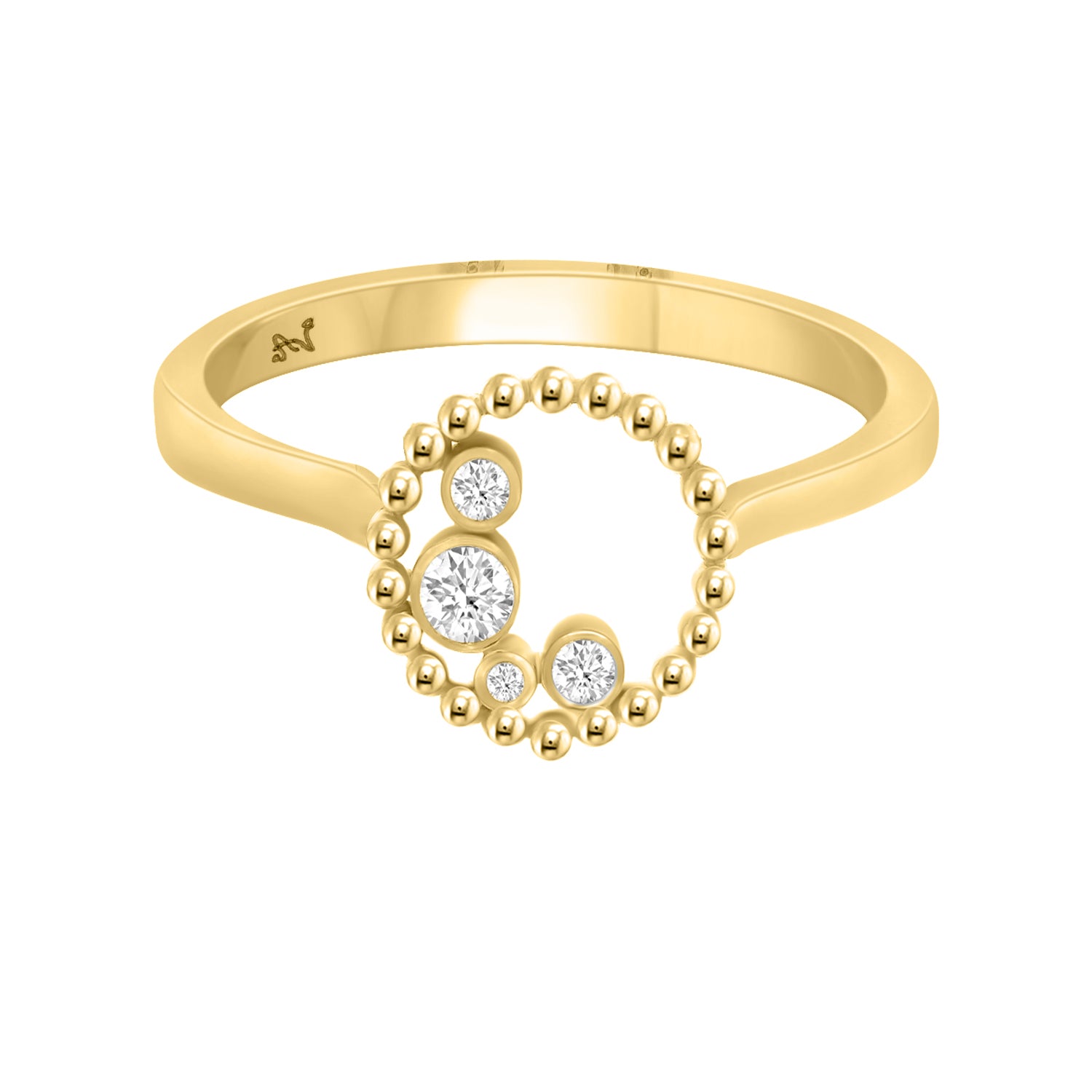 LADIES RING 0.15CT ROUND DIAMOND 10K YELLOW GOLD