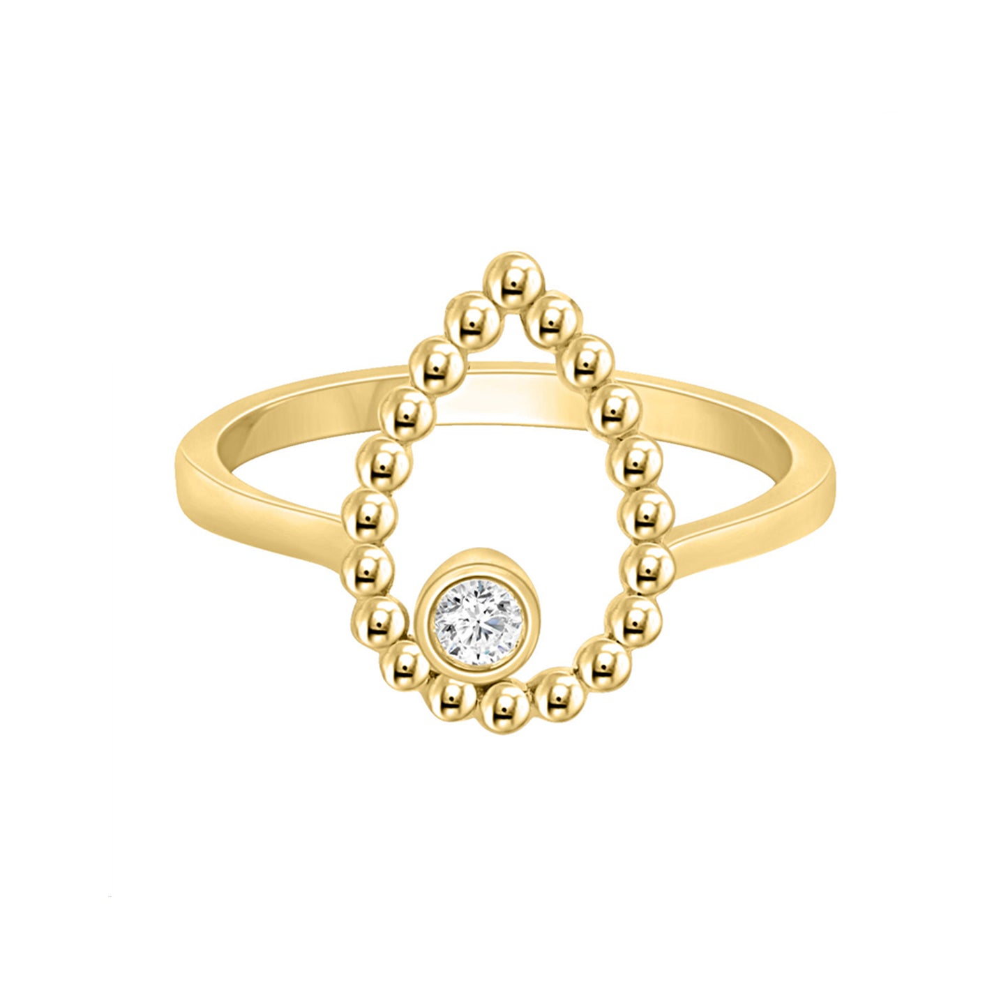 LADIES RING 0.05CT ROUND DIAMOND 10K YELLOW GOLD