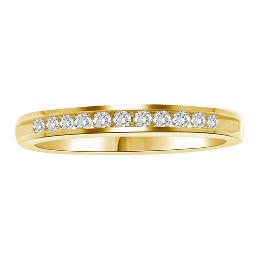 LADIES BAND 0.15CT ROUND DIAMOND 14K YELLOW GOLD (SI QUALITY)