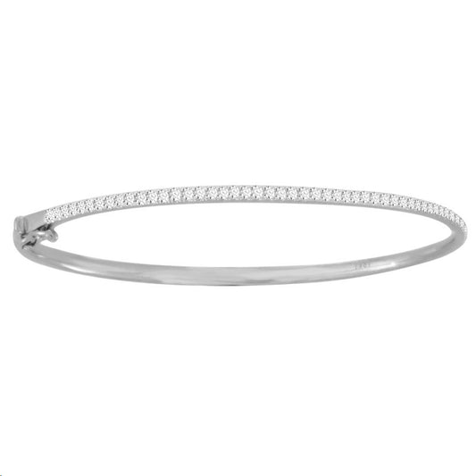 LADIES BANGLE 0.50CT ROUND DIAMOND 10K WHITE GOLD