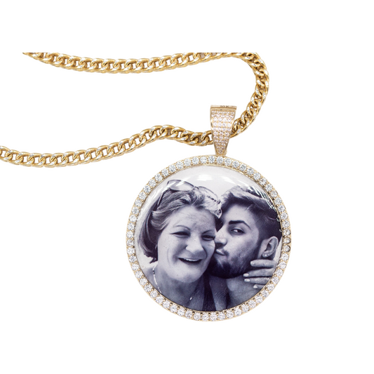 Personalized chain with picture 10k Gold