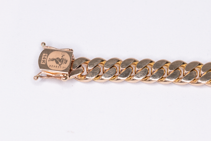 Solid Cuban link bracelet 10k Italian Gold