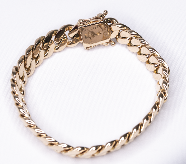 Solid Cuban link bracelet 10k Italian Gold